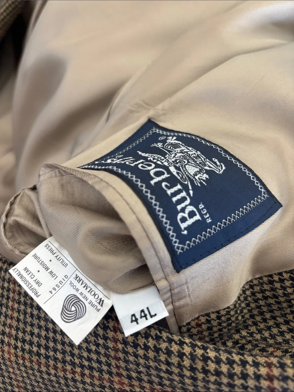 Burberry Classic Men's Houndstooth Blazer - Tan/Black
